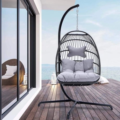 cocon zen™ – Chaise Œuf Suspendue avec Support