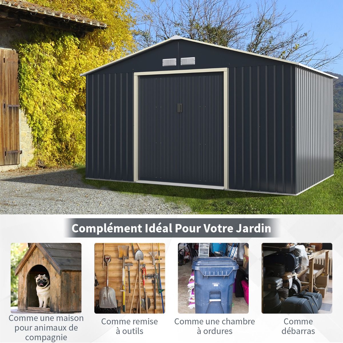 Abri de Jardin Métal 10,85 m²
