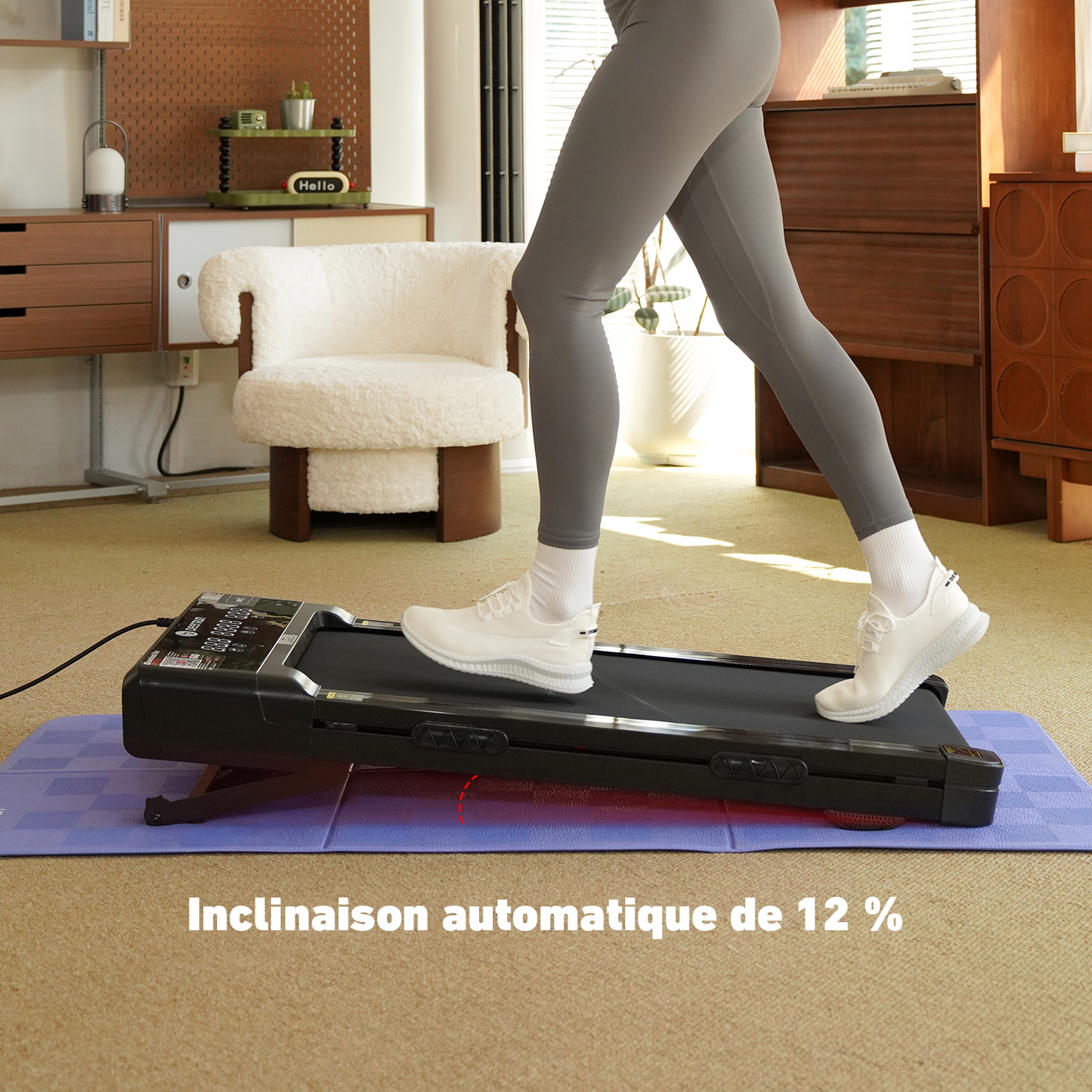 Tapis de course Smart Walk avec inclinaison automatique de 12 % et télécommande