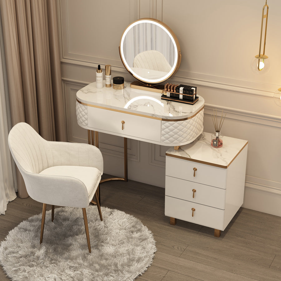 Coiffeuse Moderne avec Miroir & Rangements Intelligents