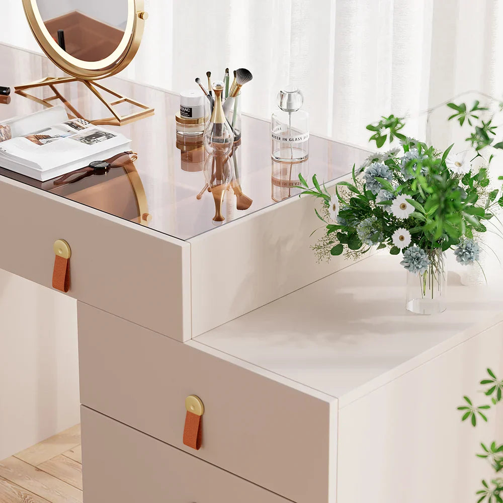 Coiffeuse Champagne Rétractable Moderne