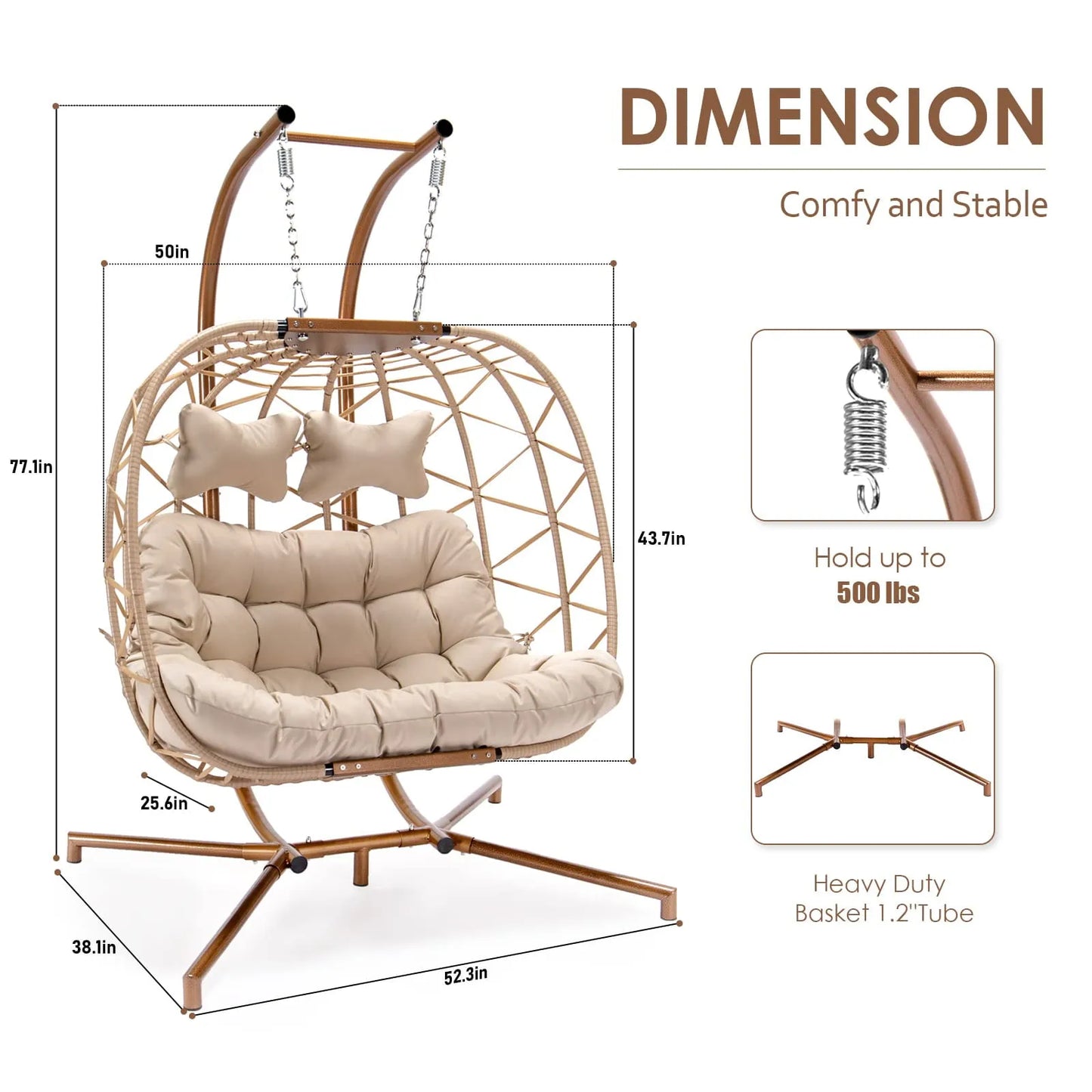 cocon zen™ – Chaise Œuf Suspendue avec Support