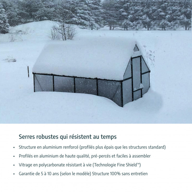 Serre de jardin en alu et polycarbonate 5,7m²