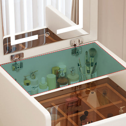 Coiffeuse contemporaine blanche en verre avec tiroir
