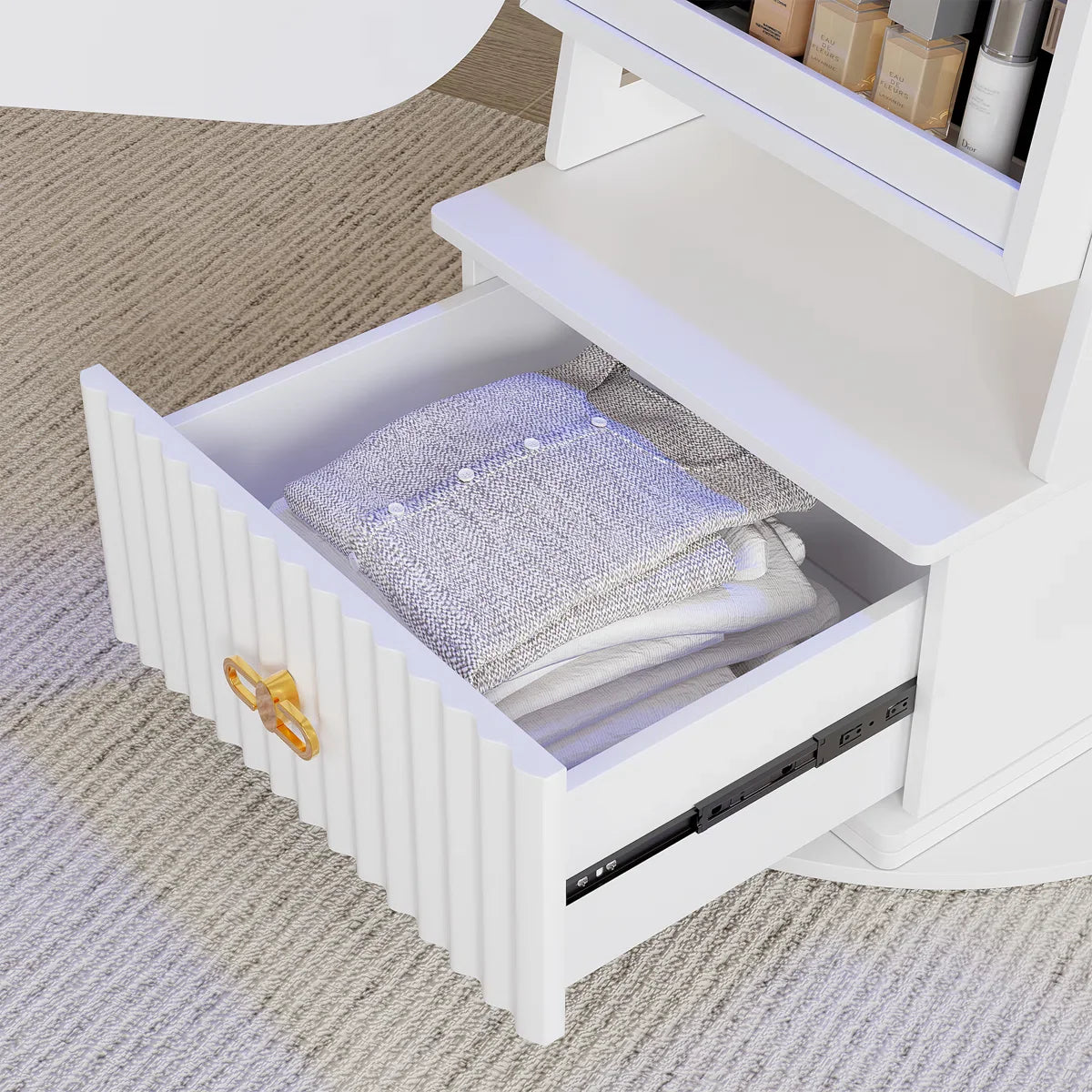 Armoire à bijoux avec miroir et éclairage LED