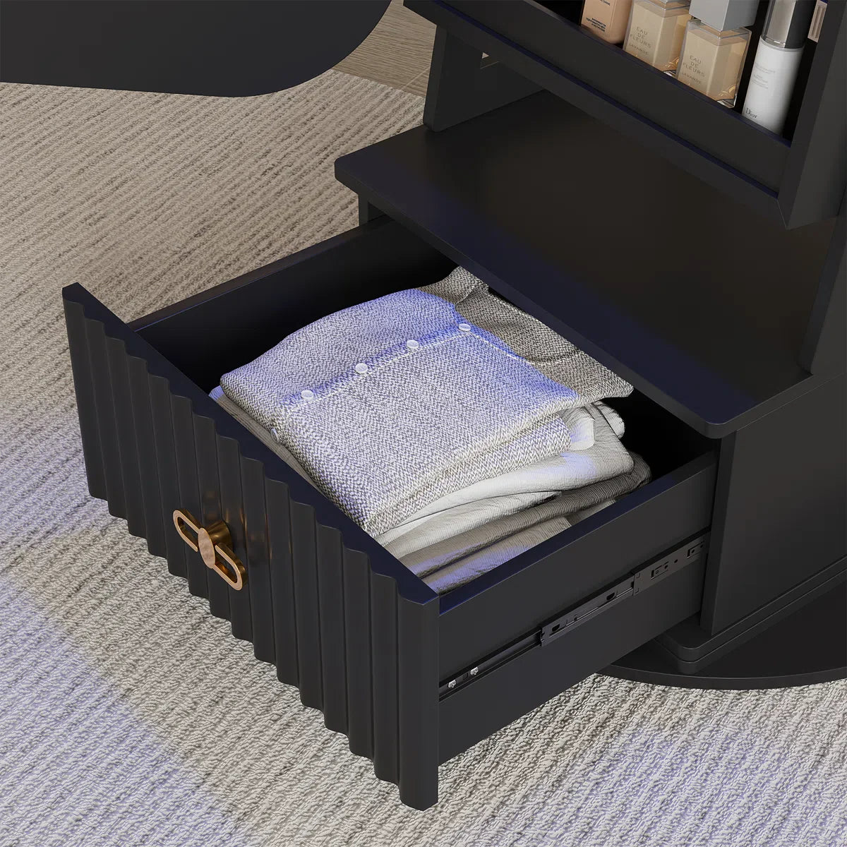 Armoire à bijoux avec miroir et éclairage LED