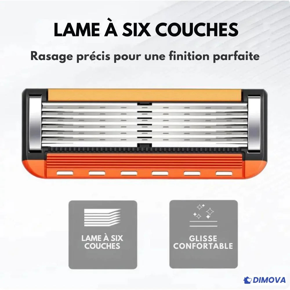J80 - Rasoir Homme avec 6 Lames de Rechange + Manche