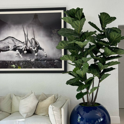 Lyre Luxuriant – Arbre Artisanal en Jardinière Globe Bleu