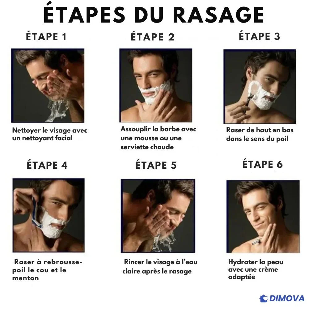 J80 - Rasoir Homme avec 6 Lames de Rechange + Manche