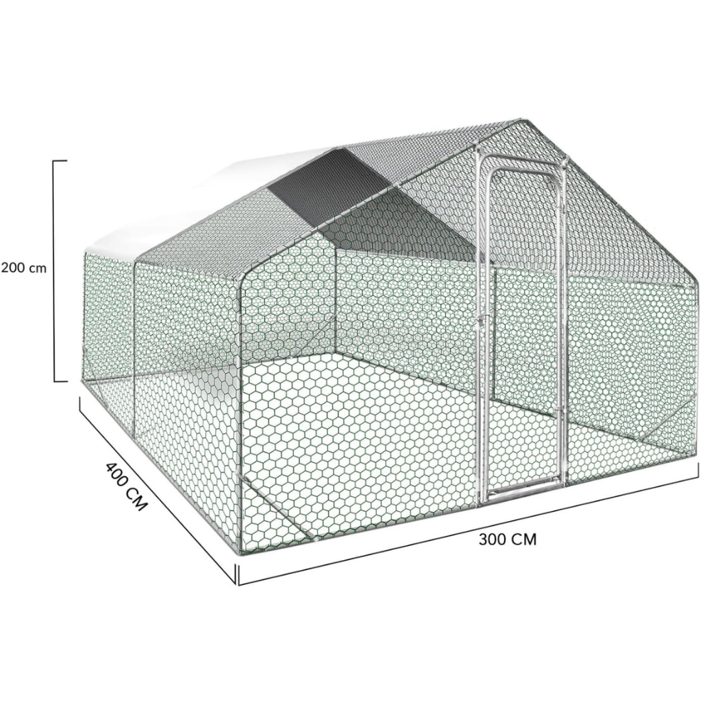 Enclos poulailler 12 m² Parc grillagé 4x3