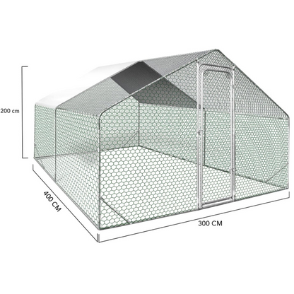 Enclos poulailler 12 m² Parc grillagé 4x3
