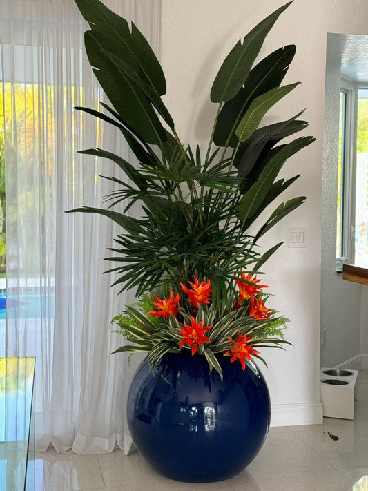 Oasis Tropicale – Globe Bleu Cobalt 2,15 m