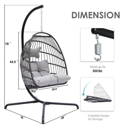 cocon zen™ – Chaise Œuf Suspendue avec Support