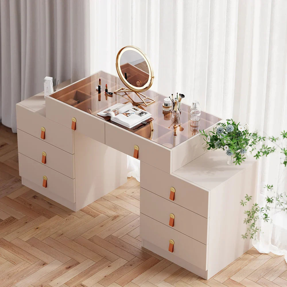Coiffeuse Champagne Rétractable Moderne