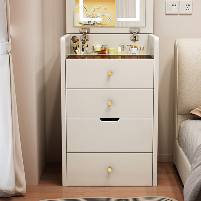 Coiffeuse contemporaine blanche en verre avec tiroir