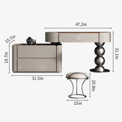 Cassandra Vanity – Coiffeuse Élégante avec Miroir &amp; Rangements