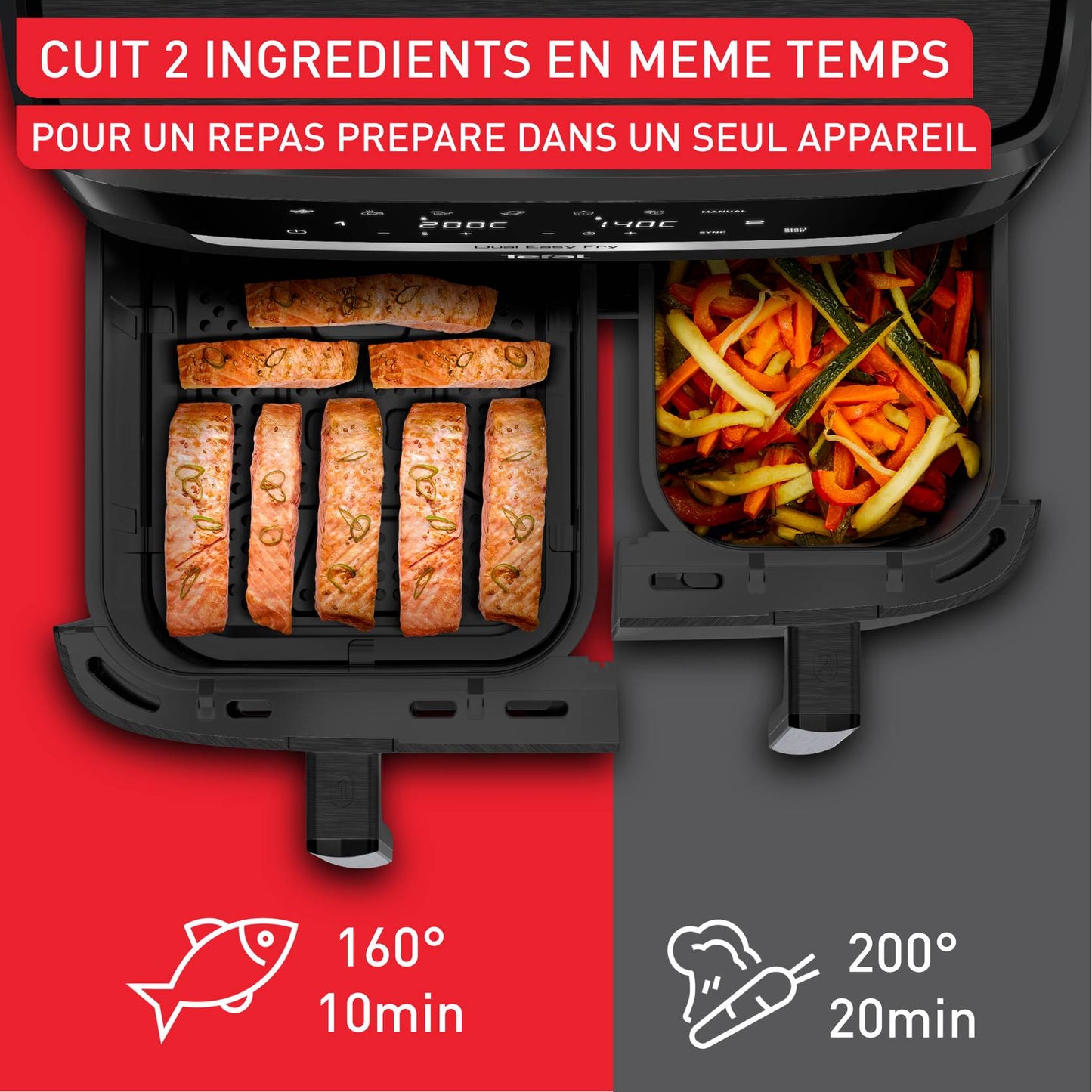 Air Fryer - 7 programmes - 6,5L + 4,5L