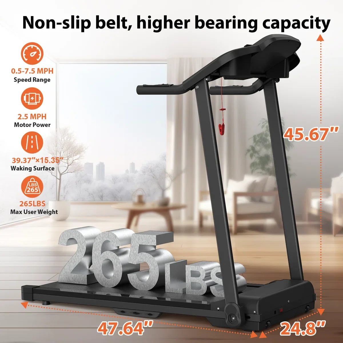 Tapis de course pliable