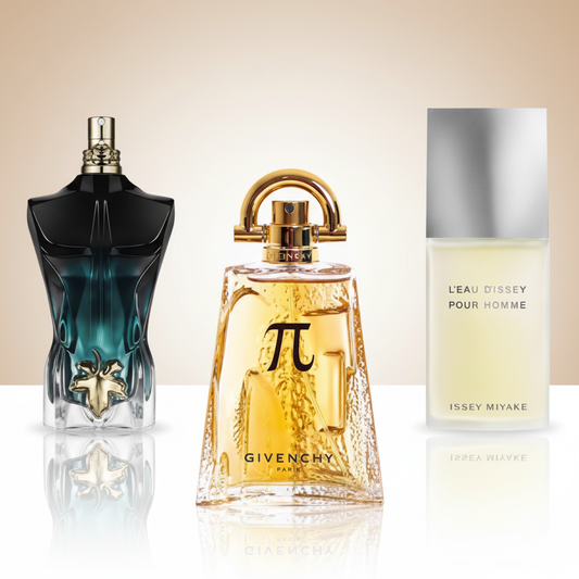 Coffret Vibe Masculine – Pi de Givenchy, Le Beau Le Parfum de Jean Paul Gaultier et L’Eau d’Issey Pour Homme d’Issey Miyake [100 ml]
