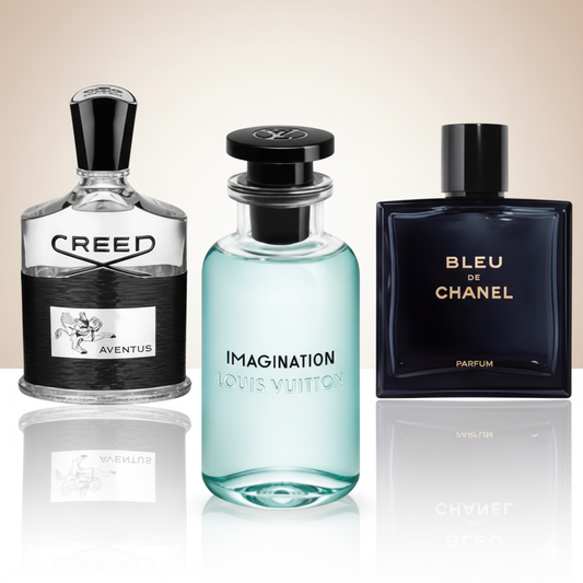 Coffret Parfum d’Exception – Aventus de Creed, Imagination de Louis Vuitton et Bleu de Chanel de Chanel [100 ml]