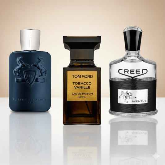 Coffret Luxe Boisé – Santal 33 de Le Labo, Tobacco Vanille de Tom Ford et Aventus de Creed [100 ml]
