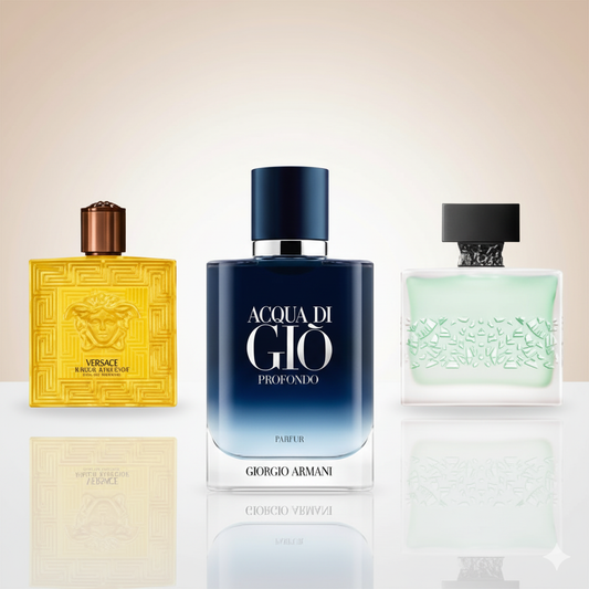 Coffret Fraîcheur Marine – Acqua di Giò Profondo de Giorgio Armani, GnTonic de M. Micallef et Eros Energy de Versace [100 ml]