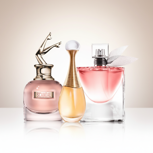 Coffret Rêve Lumineux – Scandal de Jean Paul Gaultier, J’adore de Dior et La Vie Est Belle de Lancôme [100 ml]