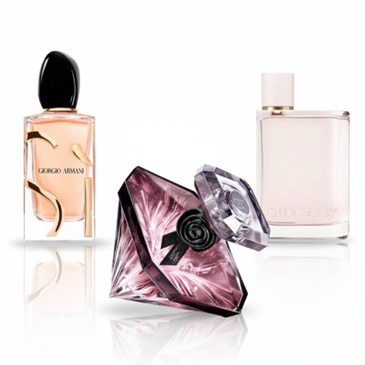 Coffret Trésor Lumineux – La Nuit Trésor de Lancôme, Burberry Her de Burberry et Sì Intense de Giorgio Armani [100 ml]