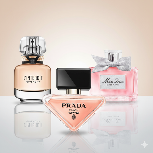Coffret Paradoxe Élégant – Miss Dior de Dior, L’Interdit de Givenchy et Prada Paradoxe de Prada [100 ml]