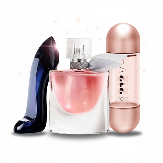 Coffret Jardin Secret – Good Girl de Carolina Herrera, La Vie Est Belle de Lancôme et 212 VIP Rosé de Carolina Herrera [100 ml]