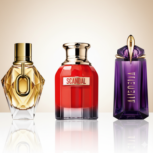 Coffret Aura Envoûtante – Lady Million Royal de Paco Rabanne, Alien de Mugler et Scandal Le Parfum de Jean Paul Gaultier [100 ml]