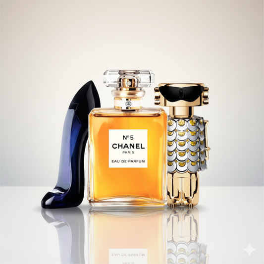 Coffret Glamour Absolu – Good Girl de Carolina Herrera, N°5 de Chanel et Fame de Paco Rabanne [100 ml]