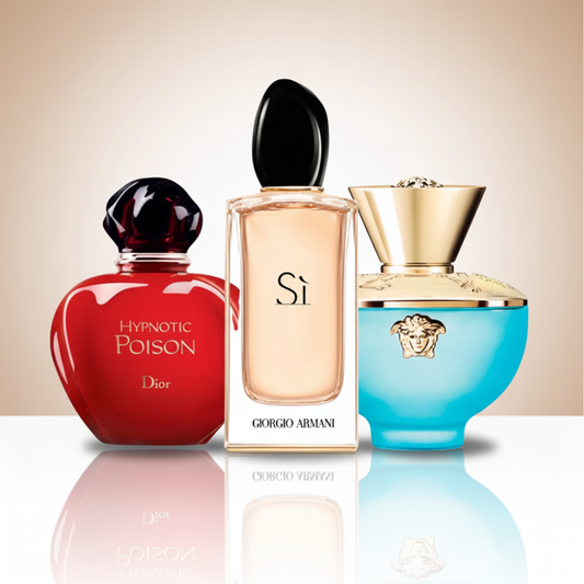 Coffret Séduction Envoûtante – Hypnotic Poison de Dior, Si de Giorgio Armani et Dylan Turquoise de Versace [100 ml]