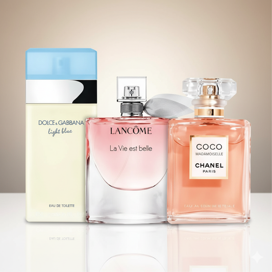 Coffret Féminité Radieuse – La Vie Est Belle, Mademoiselle et Light Blue [100 ml]