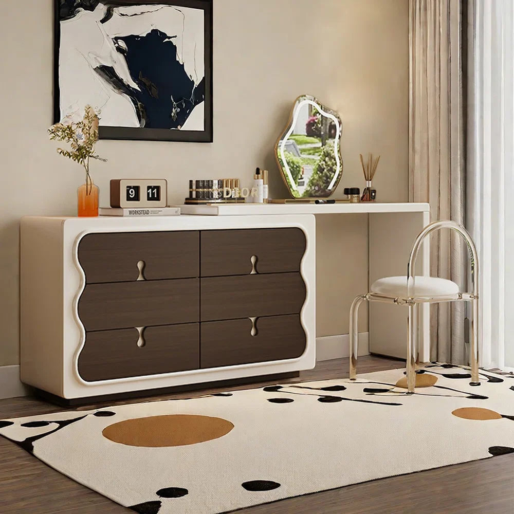 Coiffeuse Moderne avec Miroir &amp; Rangements Intelligents