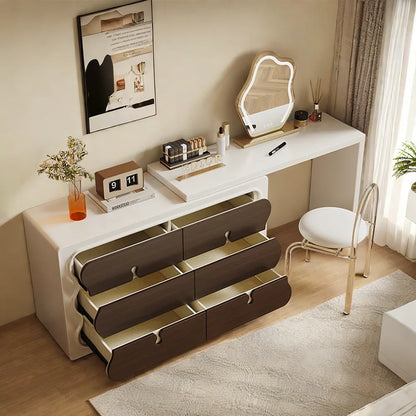 Coiffeuse Moderne avec Miroir &amp; Rangements Intelligents