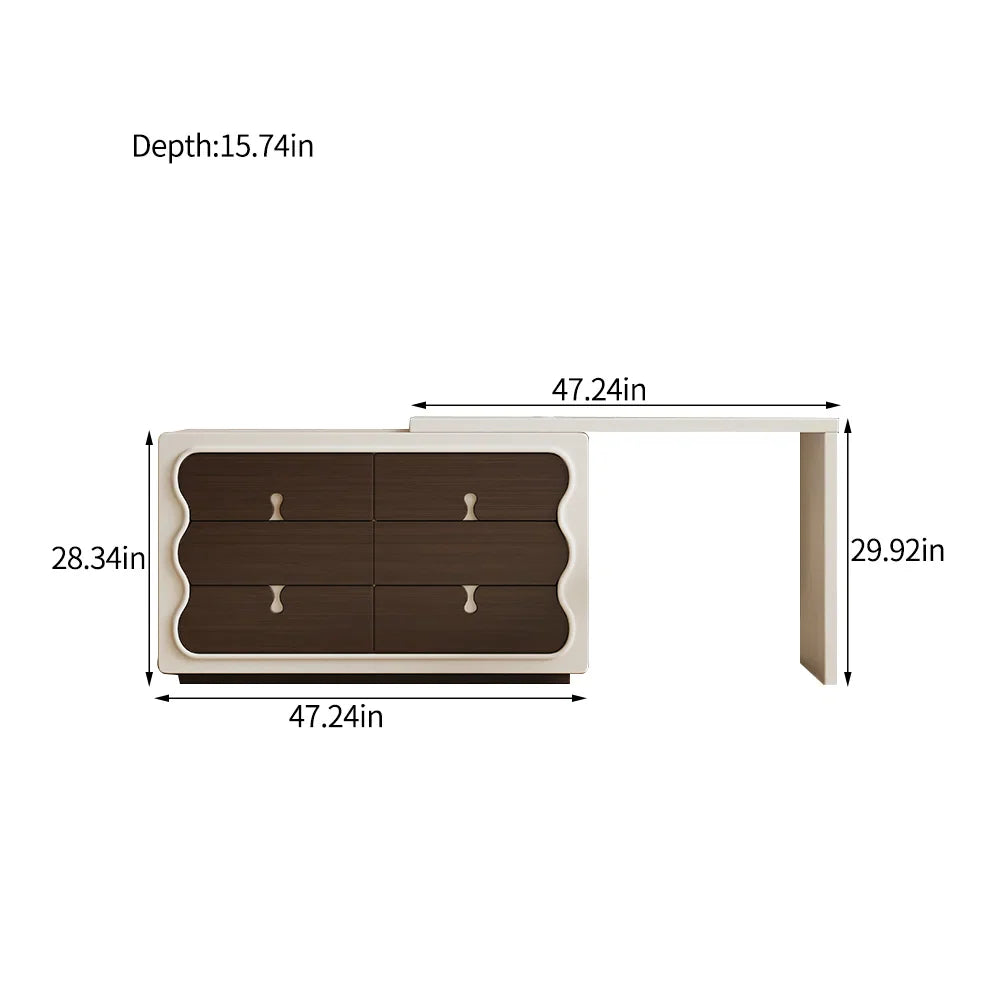 Coiffeuse Moderne avec Miroir &amp; Rangements Intelligents