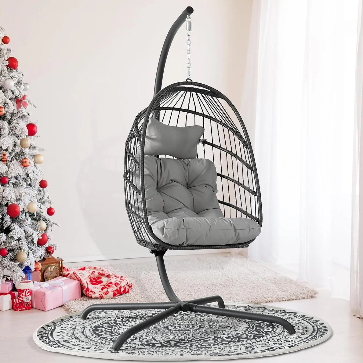 cocon zen™ – Chaise Œuf Suspendue avec Support