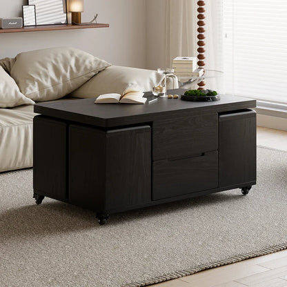 Table basse naturelle pliable à plateau relevable de 1000 mm