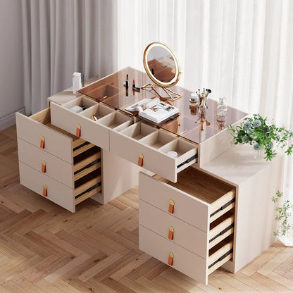 Coiffeuse Champagne Rétractable Moderne