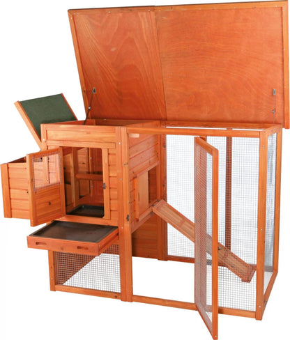 Poulailler avec enclos extérieur - 2 poules - 170 cm