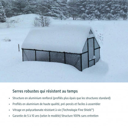 Serre de jardin en alu et polycarbonate 5,7m²
