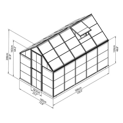 Serre de jardin en alu et polycarbonate 5,7m²