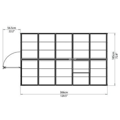 Serre de jardin en alu et polycarbonate 5,7m²